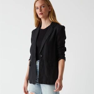 Michael stars lottie linen blazer black size small